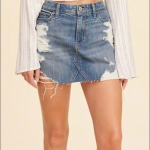 Hollister Ripped Denim Jean Skirt
